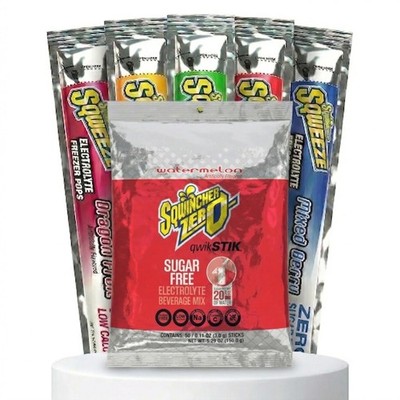 Sqwincher Bundle: (50) Watermelon Zero Qwik Stiks (20oz Yield) & (50) Sqweeze...