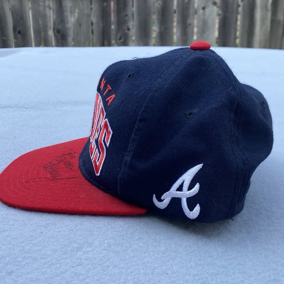 Vintage Atlanta Braves Starter Script Logo Snapback Hat MLB The Natural Wool - Image 4 of 4