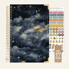 bloom daily planners 2026 Hard Cover Planner, 5.5" x 8.25", Midnight Sky