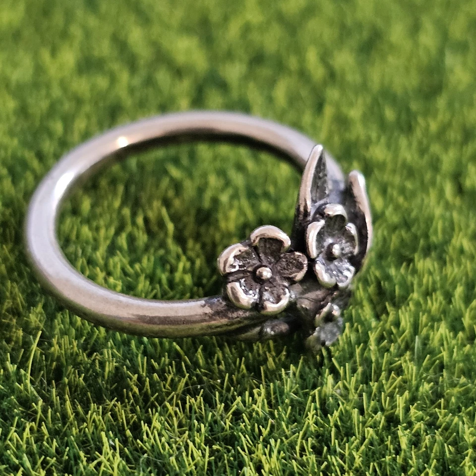 Trollbeads Forest Blossom Sterling Silver Ring – SN Stamped, Ultra Rare Vintage - Изображение 3 из 4
