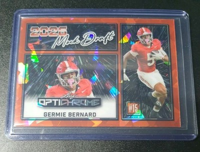 Germie Bernard - Leaf Optichrome 2025 - Steelers, Alabama - Orange Ice - 1/1