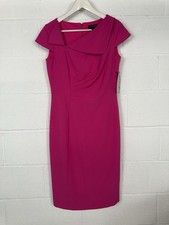 Tahari Arthur S Levine Sheath Dress Size 6 Pink Short Sleeve Coctail Party N98