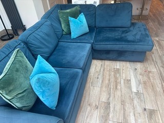 DFS navy corner group sofa