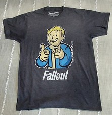 NEW Fallout Vault Boy Officially Licensed Gamer Adult T Shirt Gray - Medium