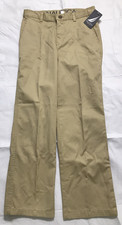 Nautica Chino Khaki Pants Girls Size 10 Flat Front Straight Fit Uniform NWT