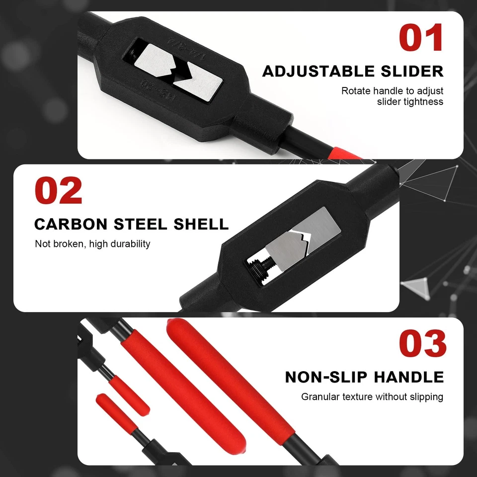 2 Pcs Adjustable Tap Wrench Handle Tool Ratcheting for Tap Reamer (1/4"-3/4",... - Image 3 of 4