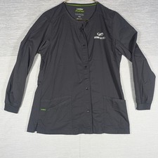 Landau Proflex Scrub Jacket Medium Dark Grey Long Sleeve Modern Fit SSM Health