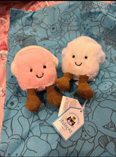 Jellycat Amuseables Toastie Pink and White Marshmallows Plush tags+dust bag new