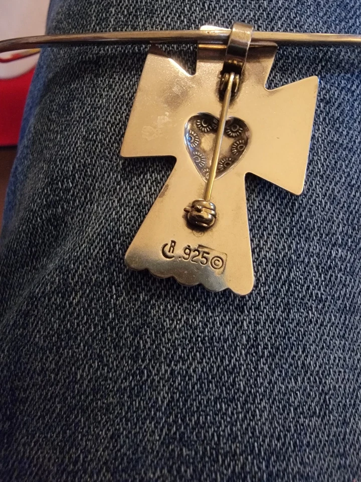  Gargantilla de ley 925 con colgante de ángel Carolyn Pollock pasador/colgante Foto 4 de 4