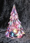 FENTON ART GLASS PINK IRIDESCENT 7 IINCH CHRISTMAS TREE FENTON STICKER BEAUTIFUL