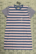 New Polo Ralph Lauren Women's Striped T-Shirt Dress - Size XL - Pink / Blue
