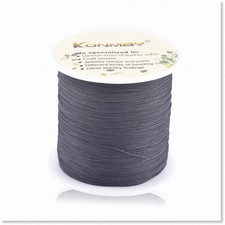 Black Nylon Bracelet String, 0.4mm, 150 yards