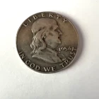 1954  S Franklin Half Dollar  Liberty Bell Reverse 90% Silver Circulated US Coin