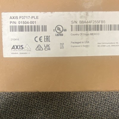 AXIS P3717-PLE IP/Network Wired Indoor/Outdoor White Camera, MPN 01504-001