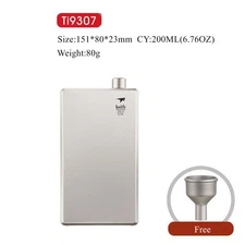 Ti9307 Titanium Pocket Flask with Funnel