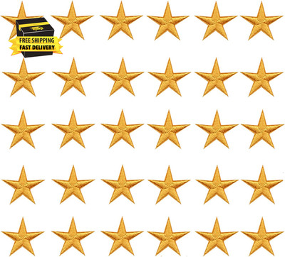 30 Pcs Gold Star Patches Iron On, 1.2 Inch Iron on Stars, Star Patch, Bulk Appli