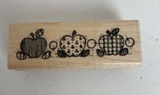 Dots Patchwork Apple Border K 130 Wood Mounted Rubber Stamp