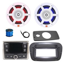 Infinity Marine Radio, ANT, 2x 8" 500W LED Speakers w/Wire,Adapter, Spa Bezel
