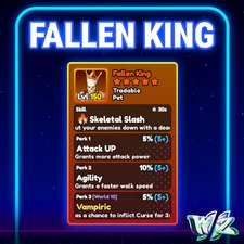 World Zero WZ - FALLEN KING PET - LVL 150 - PERFECT VAMP PERKS