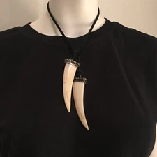 Natural Tusk Lariat Necklace