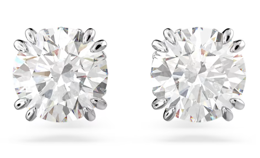 SWAROVSKI Pendientes de bot?n Swarovski 5636712 Constella, ラインストーン Swarovski Constella stud earrings Round cut, White, Rhodium plated