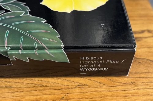 "SAVOIR VIVRE"BOXED SET OF 4*HIBISCUS*PLATES~7"/18CMS~BNIB~JAPAN* - Picture 3 of 11