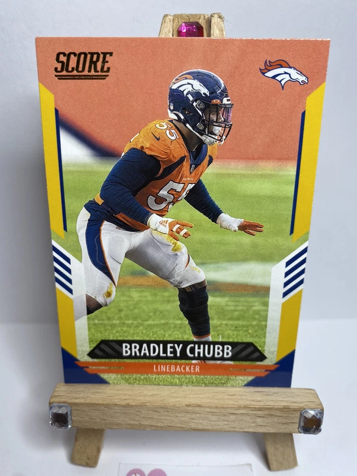 BRADLEY CHUBB 2021 Panini Score #222 GOLD Denver Broncos SP - Image 2 of 4