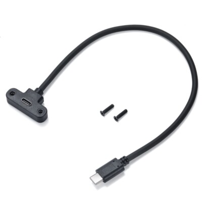 USB Type C Male to Female Cable with Panel Mount for Mobiles 480Mbps Speed