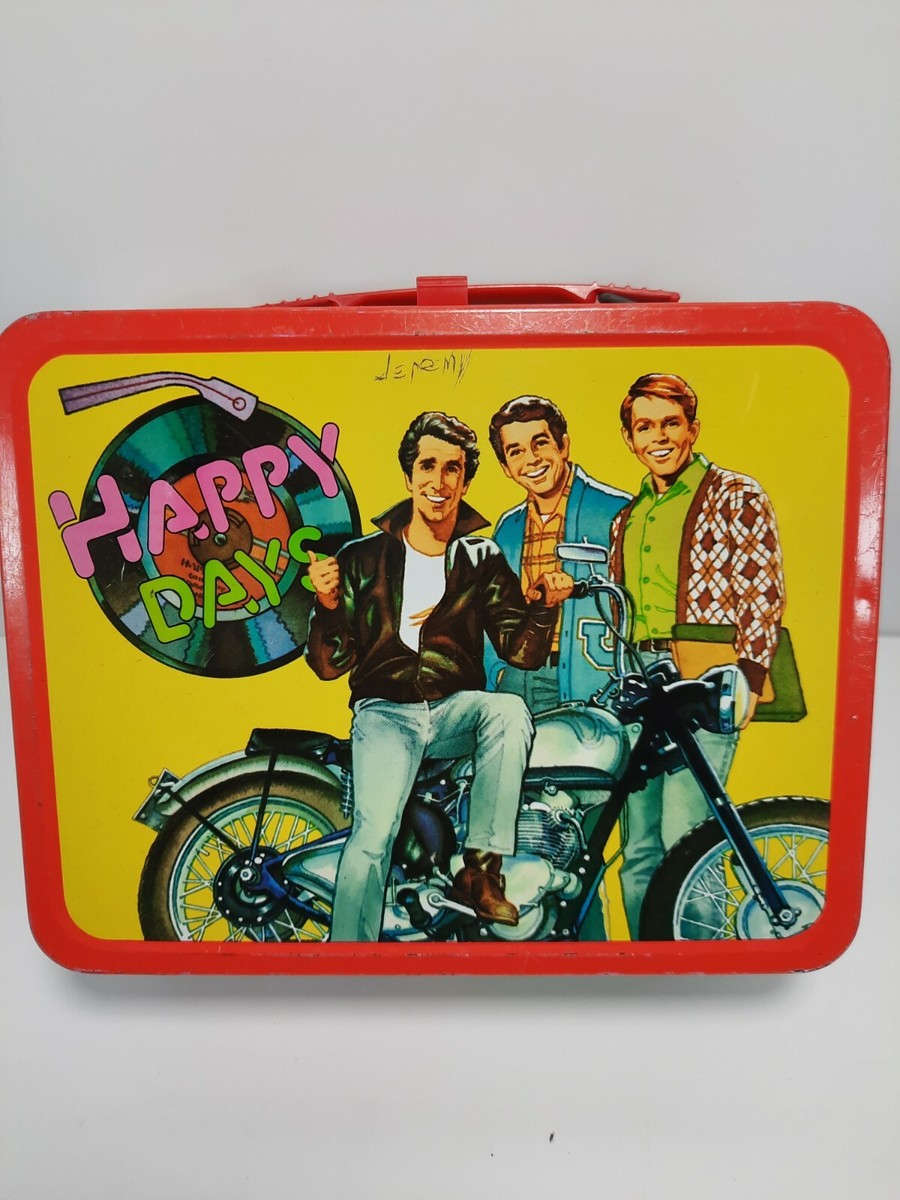 Vintage 1976 Happy Days Metal Lunch Box Featuring The Fonz L Vintage 1976 Happy Days Metal Lunch Box Featuring The Fonz L