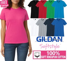 Womens Gildan 100 Soft Ringspun Cotton T-Shirt Ladies Comfortable Tee S-3X NEW