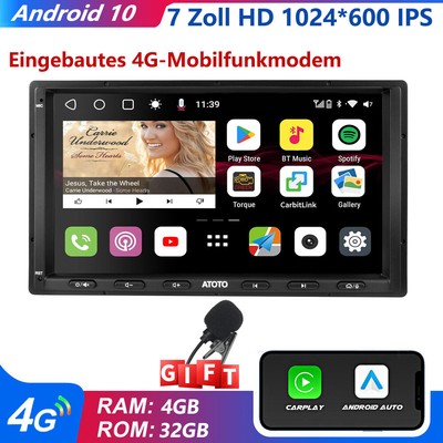 ATOTO 7IN S8MS Android 2DIN Car Stereo 4G LTE 2xBT Wireless Android Auto CarPlay