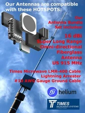 15 dBi 5 FOOT HIGH POWER Helium Miner Antenna 10' LMR400 COMBO FreedomFi Heltec