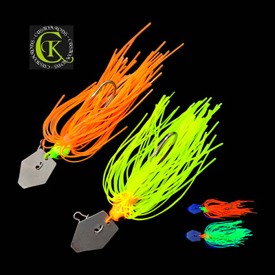 2x Chatterbait 11,5g JigBait Spinnbait Spinner Kunstköder Fransenköder Vibe Pike