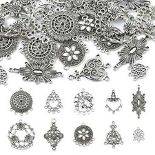 40pcs Tibetan Chandelier Connector Charms Antique Silver for Jewelry Making