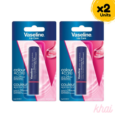 2x Vaseline Lip Therapy Colour +  Care Blooming Pink 3g