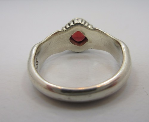 Sterling silver engagement RING princess RED garnet Wedding band 925 size 7 BASK - Picture 6 of 7