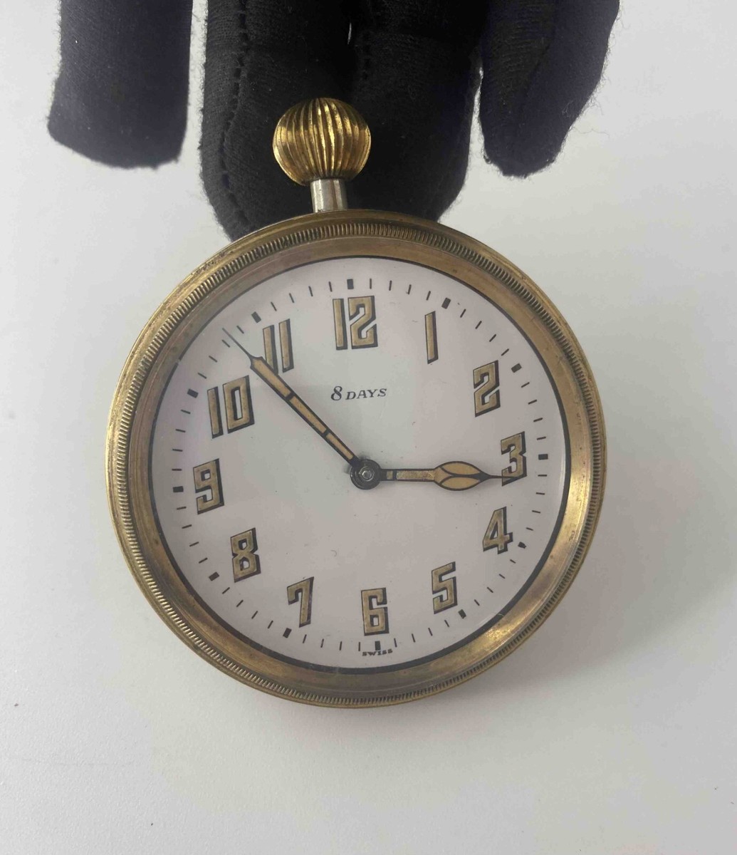 Vintage Doxa Pocket Watch Mechanical Brevet 8 Days Swiss Dial Mens