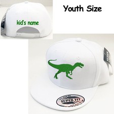 Kid's Favorite Dinosaur Tyrannosaurus Baseball Cap Hat Snapback WHITE