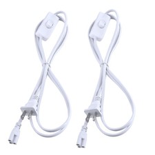 2 pack US Plug Power Cord for T8 T5 LED Tube Light Fixtures 5FT Switch Connector