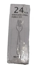 Mutnitt 24 Piece Dinner Forks Set Food Grade Stainless Steel 8" L Polished