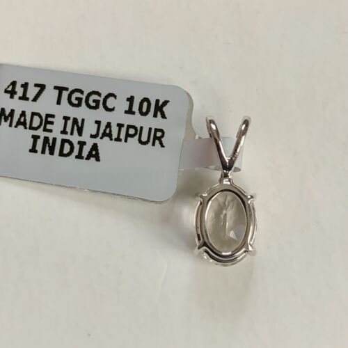 Colgante Gemporia de diamantes de morganita de oro blanco de 9 quilates con certificado de autenticidad - Imagen 5 de 10