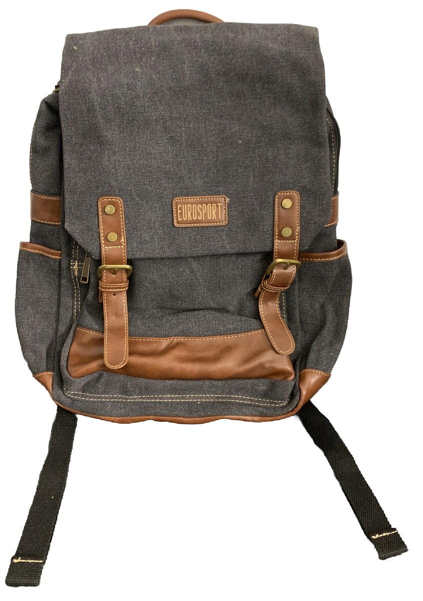 Eurosport Canvas Backpack Bag Black #B703