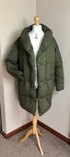 Monki Oversized Shawl Collar Long Quilted Puffer Coat Knee Length Size M