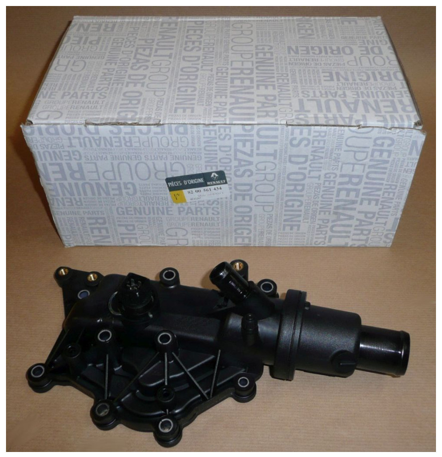 Boîtier thermostat original Renault Laguna II et Mégane II référence 8200561434 en aluminium