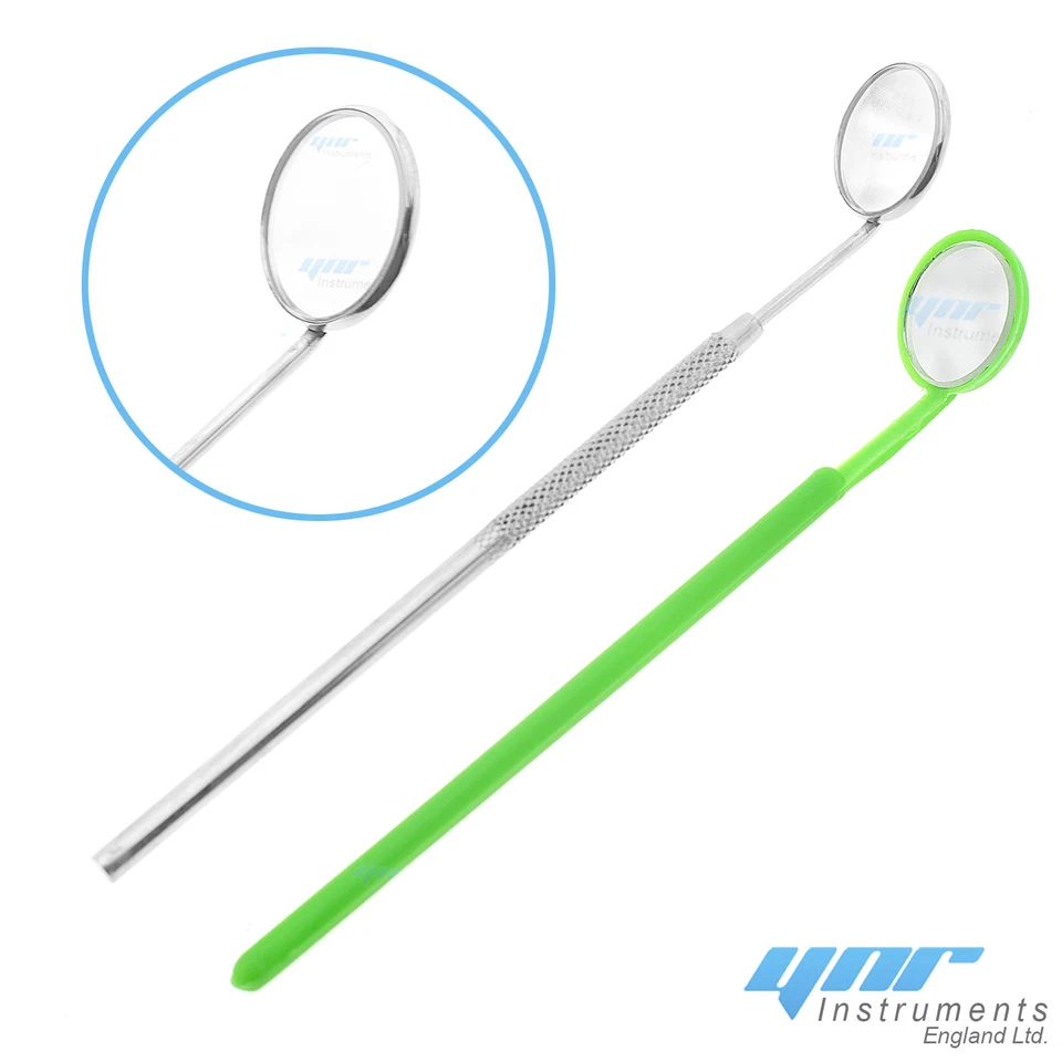 YNR® England Dental Mirror No 5 Stainless Steel Plastic Oral Diagnostic Tools