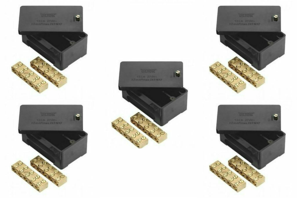 Set of 5 x Service Connector Blocks - Single Pole 100a