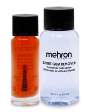 Mehron Makeup Spirit Gum Adhesive & Remover Set SPFX Adhesive Glue Combo Kit NEW