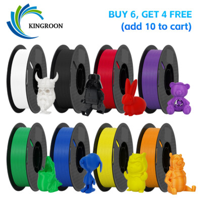 【Order 10 Pay 6】Kingroon 1KG PLA PETG 1.75 mm 3D Printer Filament Spool Bundle