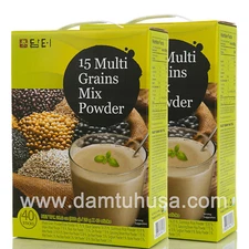 DAMTUH 15 Multi Grains Mix Powder 40Sticks x 2 Boxes, Caffeine Free, Korean Tea