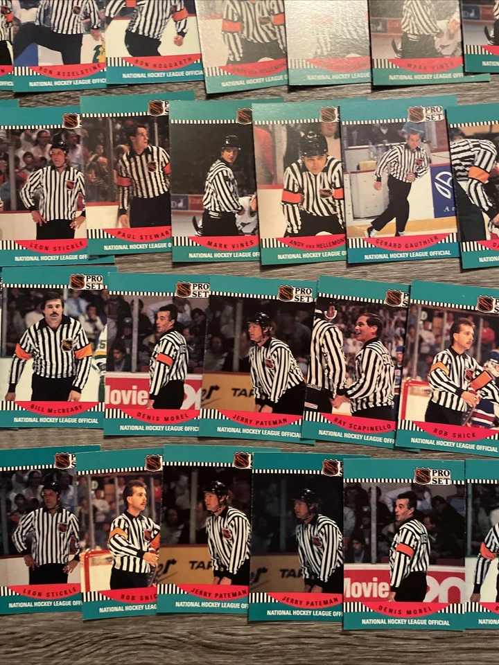 1990-91 Pro Set Referee Card  40+ Card Lot! NHL - Image 3 of 4